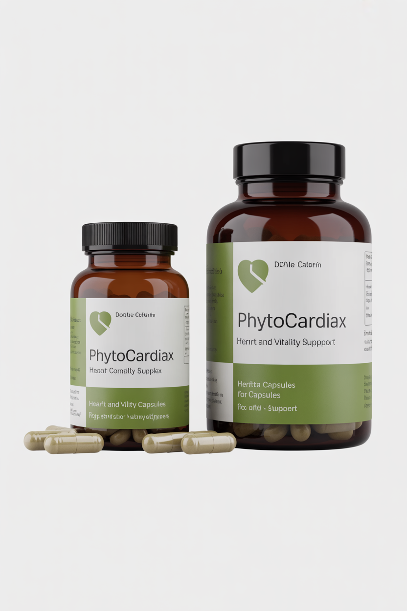 PhytoCardiax herbal complex bottle and capsules for heart and vitality support